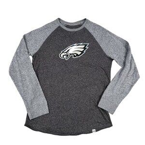 Philadelphia Eagles Womens Majestic Grey Long Sleeve T-Shirt Sz Medium